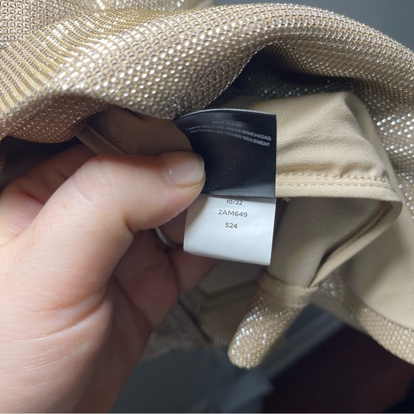 Tahari ASL Women’s Gold Blazer Size 14 Shiny Metallic Textured office blazer - Picture 9 of 15